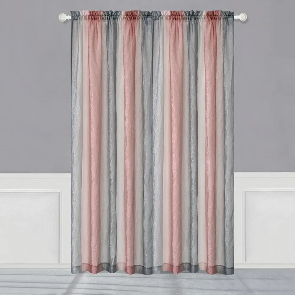 Designer Home Ombre Window Curtains, Modern Semi-Sheer Window Curtain Drape